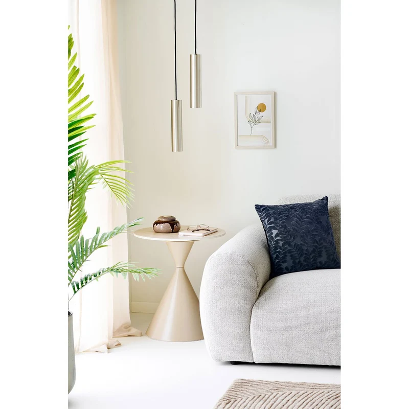 House Nordic Beistelltisch Annecy – Keramik in Travertinoptik, Ø 50 cm