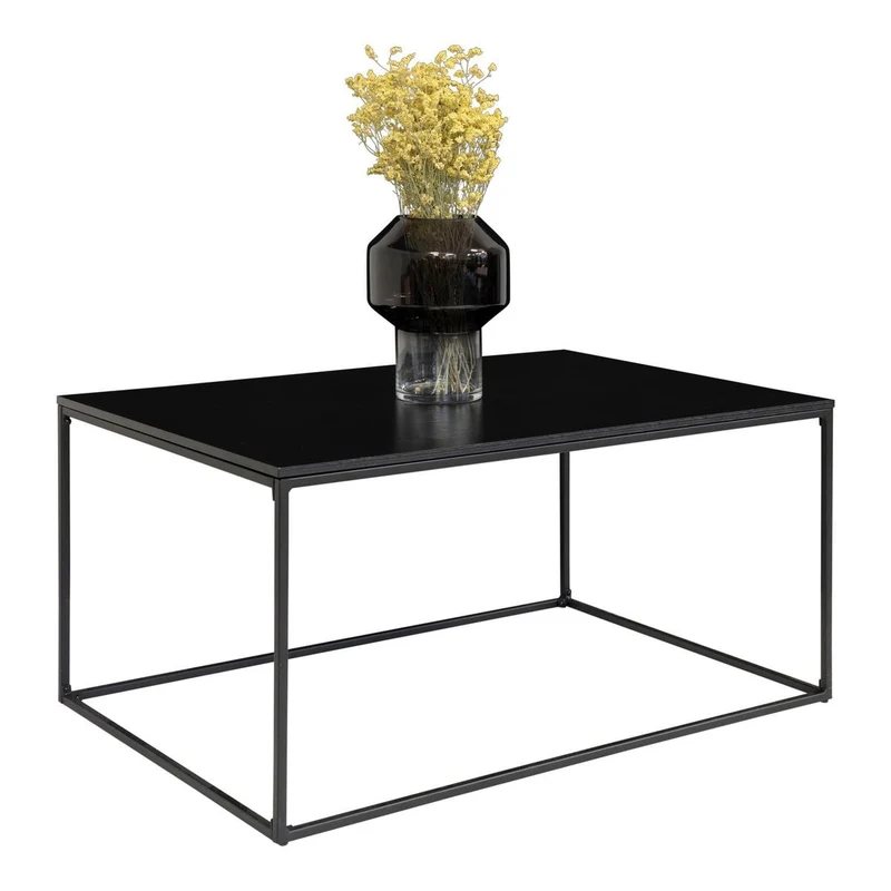 House Nordic Couchtisch Vita – Stahl und Melamin in Schwarz, 90 × 60 cm