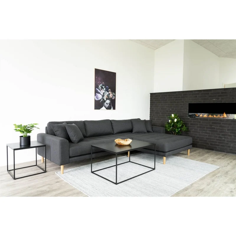 House Nordic Couchtisch Vita – Stahl und Melamin in Schwarz, 90 × 60 cm