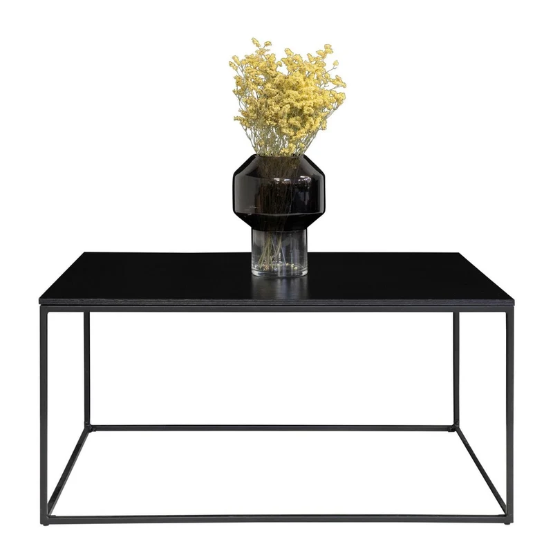 House Nordic Couchtisch Vita – Stahl und Melamin in Schwarz, 90 × 60 cm