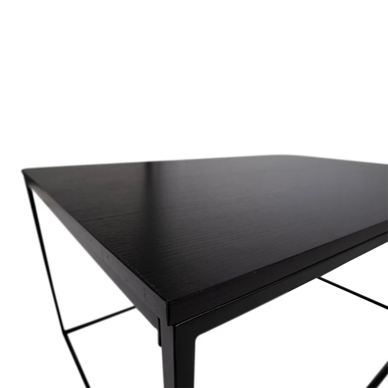 House Nordic Couchtisch Vita – Stahl und Melamin in Schwarz, 90 × 60 cm