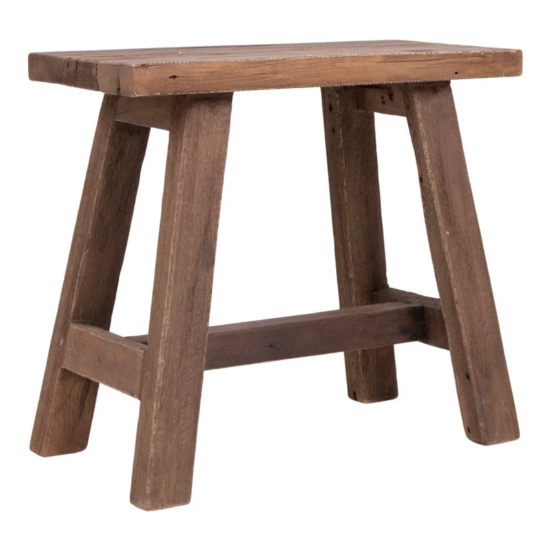 House Nordic Bank Barcelona – Recyceltes Teakholz, Natur, 50 × 25 × 45 cm