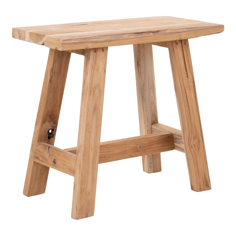 House Nordic Bank Barcelona – Recyceltes Teakholz, Natur, 50 × 25 × 45 cm