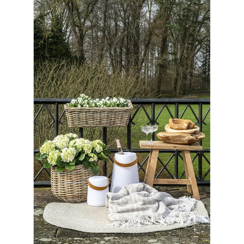 House Nordic Bank Barcelona – Recyceltes Teakholz, Natur, 50 × 25 × 45 cm