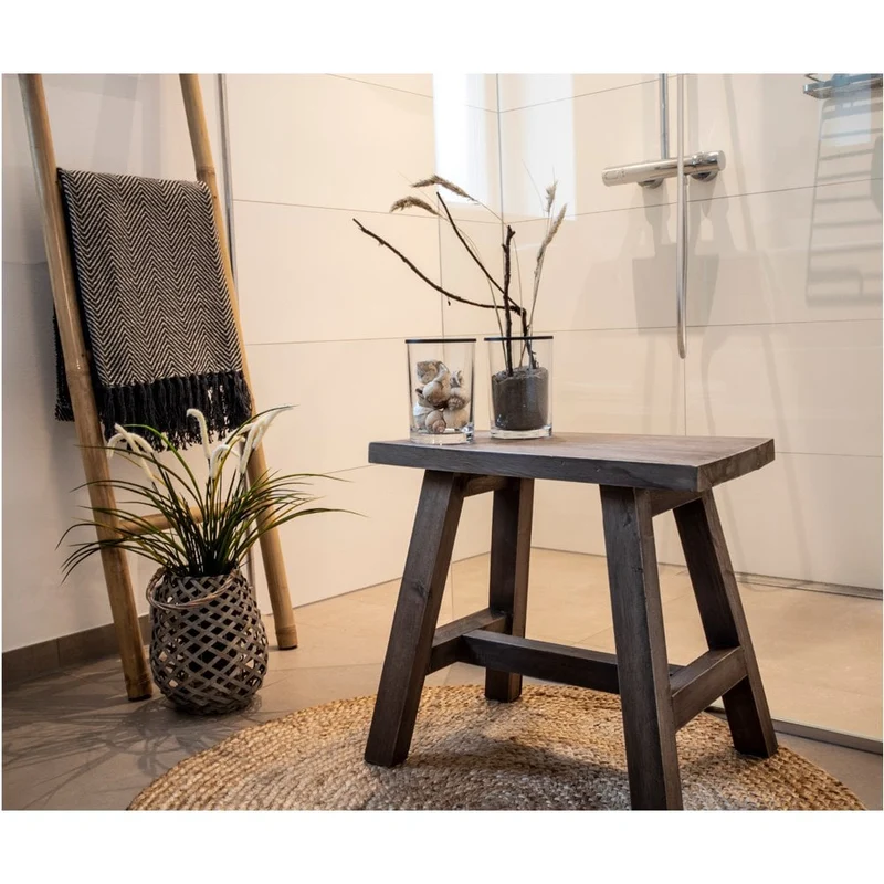 House Nordic Bank Barcelona – Recyceltes Teakholz, Natur, 50 × 25 × 45 cm