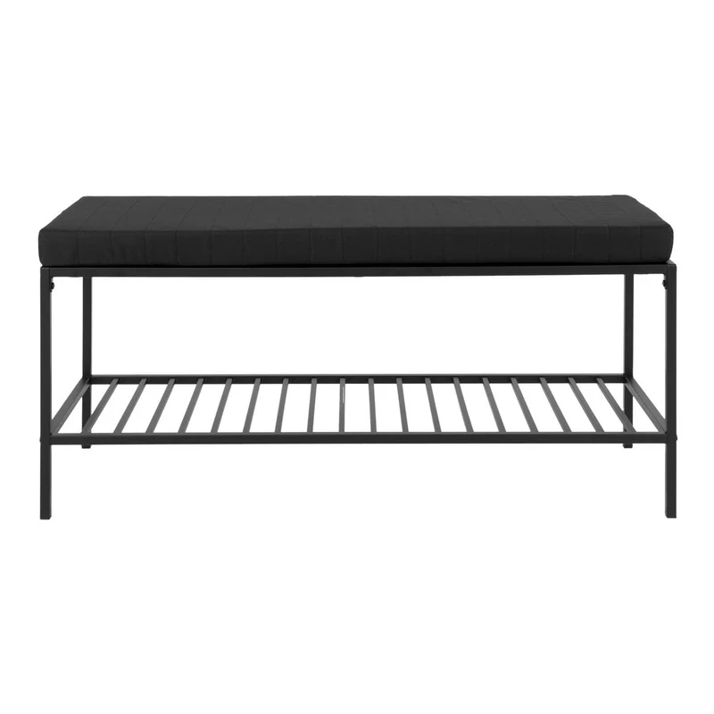 House Nordic Bank Vita – schwarzer Stahl, 100 × 36 × 48,5 cm