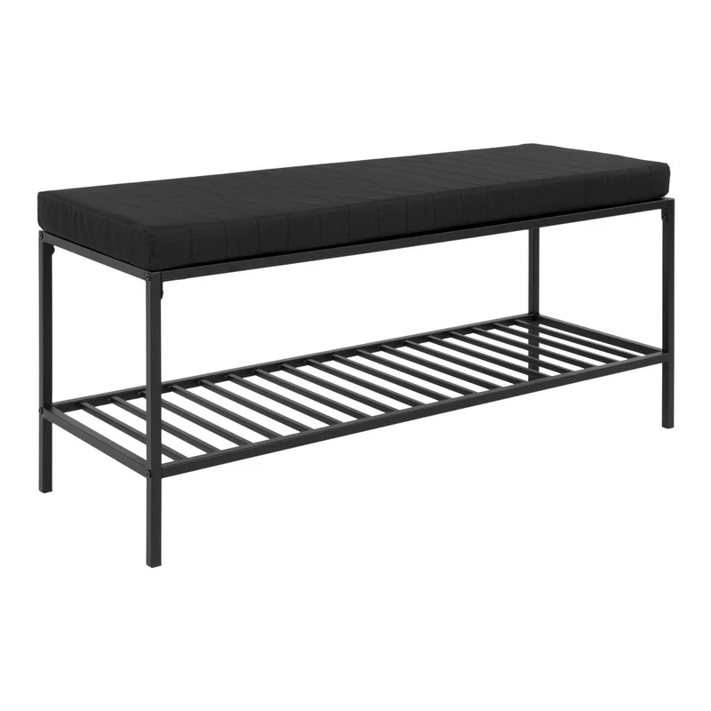 House Nordic Bank Vita – schwarzer Stahl, 100 × 36 × 48,5 cm