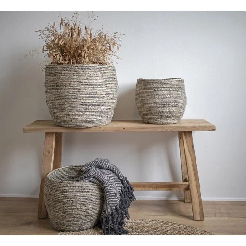 House Nordic Bank Barcelona – Recyceltes Teakholz, Natur, 90 × 25 × 45 cm