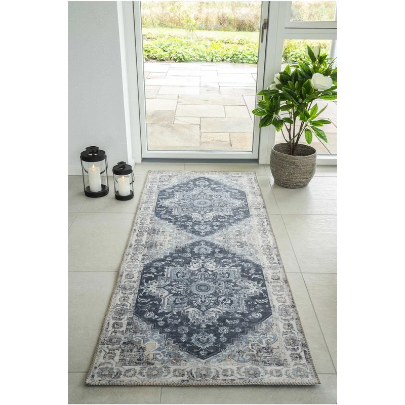 House Nordic Havana Flurläufer – Chenille-Polyester, Blau, 80 × 200 cm