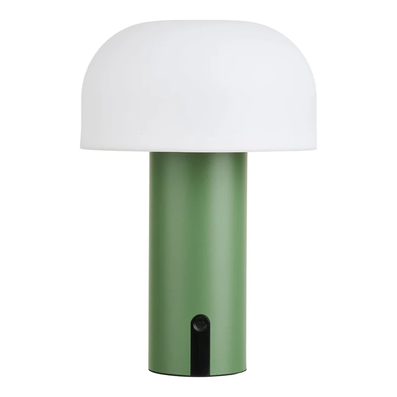 House Nordic Soham LED-Lampe – wiederaufladbar, weiß/grün, Stahl, 15 × 15 × 22 cm