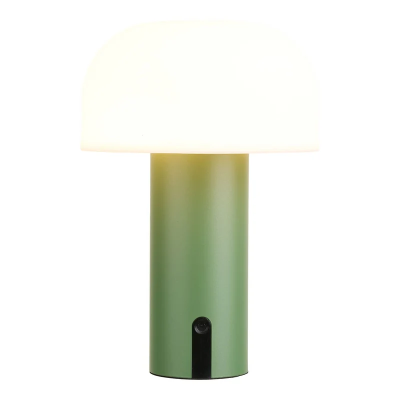 House Nordic Soham LED-Lampe – wiederaufladbar, weiß/grün, Stahl, 15 × 15 × 22 cm