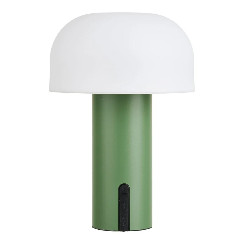 House Nordic Soham LED-Lampe – wiederaufladbar, weiß/grün, Stahl, 15 × 15 × 22 cm