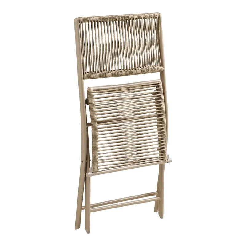 House Nordic Bistro-Set Arcas – 2 Stühle und 1 Tisch, Polyester/Stahl, Taupe