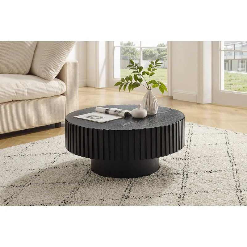 SalesFever Couchtisch Riva – Schwarz, Ø 80 cm