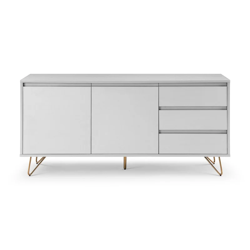 SalesFever Sideboard Livia – Weiß & Gold, 150 cm