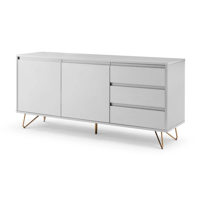SalesFever Sideboard Livia – Weiß & Gold, 150 cm