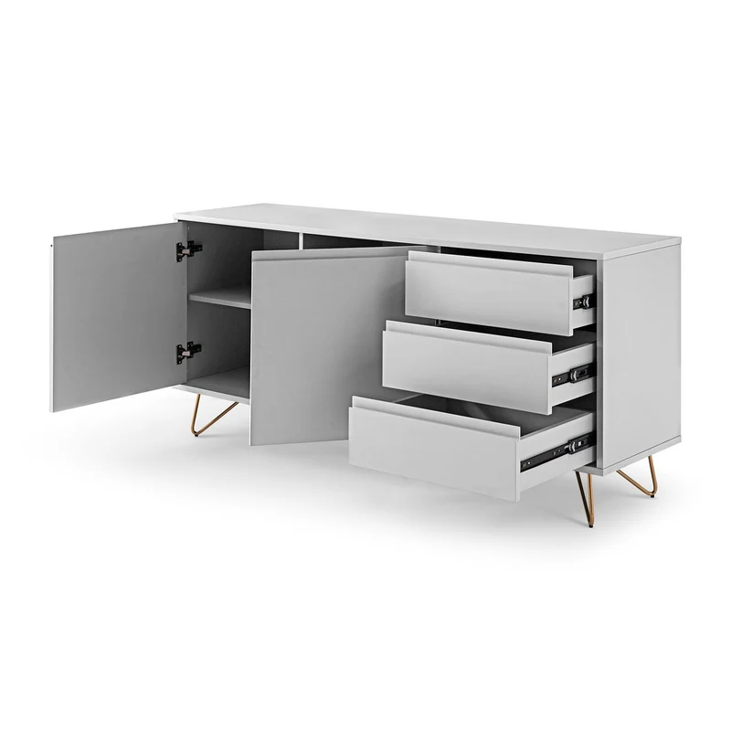 SalesFever Sideboard Livia – Weiß & Gold, 150 cm
