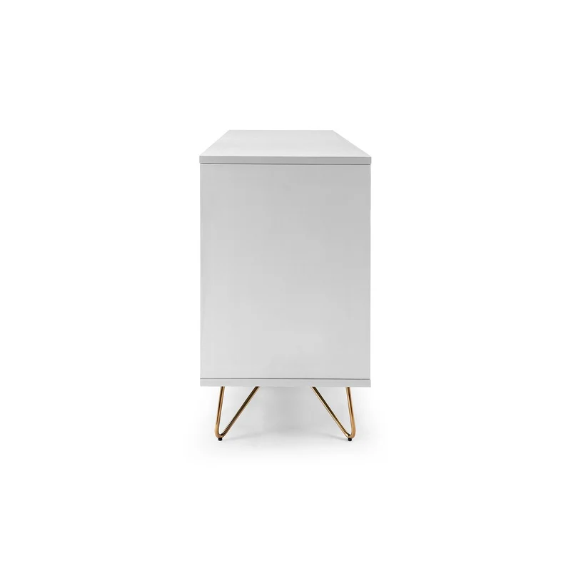 SalesFever Sideboard Livia – Weiß & Gold, 150 cm