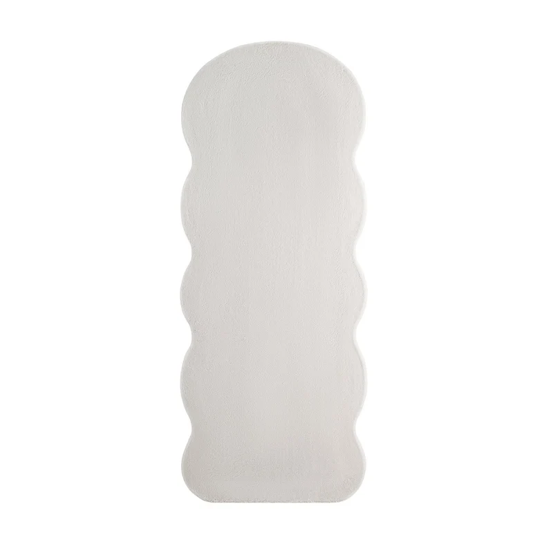 SalesFever Ganzkörperspiegel Ripple – Kunstfell Beige, 70 × 170 cm