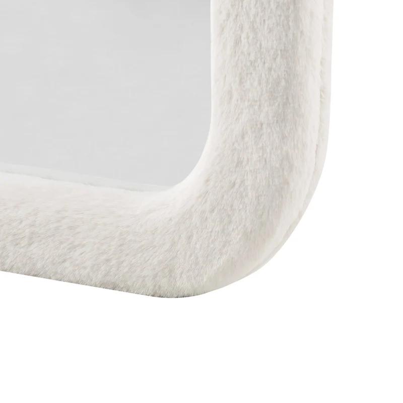 SalesFever Ganzkörperspiegel Cloud – Kunstfell Beige, 60 × 160 cm