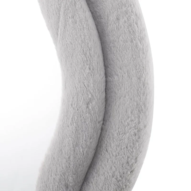 SalesFever Ganzkörperspiegel Ripple – Kunstfell Hellgrau, 70 × 170 cm