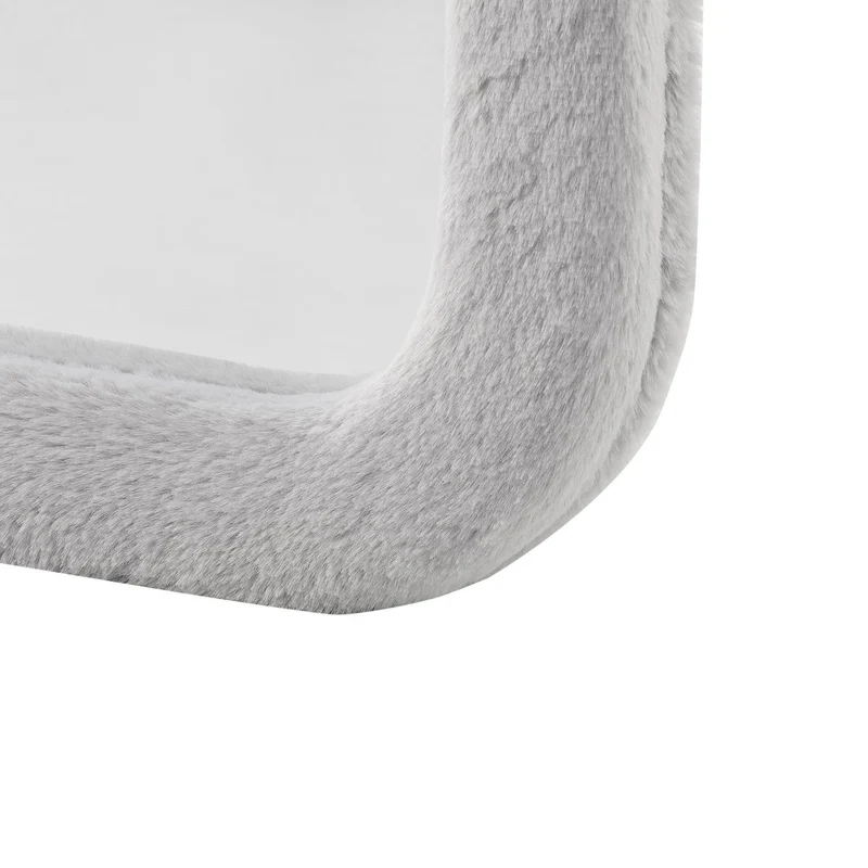 SalesFever Ganzkörperspiegel Cloud – Kunstfell Hellgrau, 60 × 160 cm