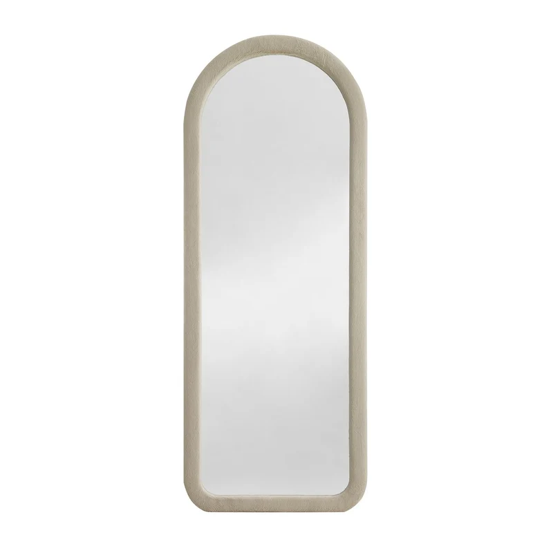 SalesFever Ganzkörperspiegel Cloud – Kunstfell Creme, 60 × 160 cm