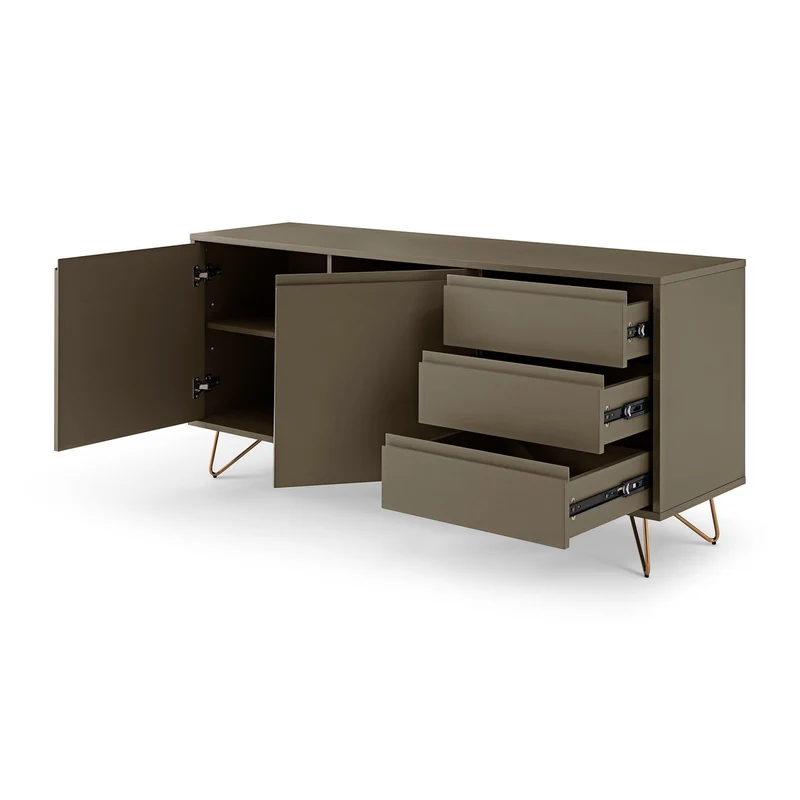 SalesFever Sideboard Livia – Taupe & Gold, 150 cm