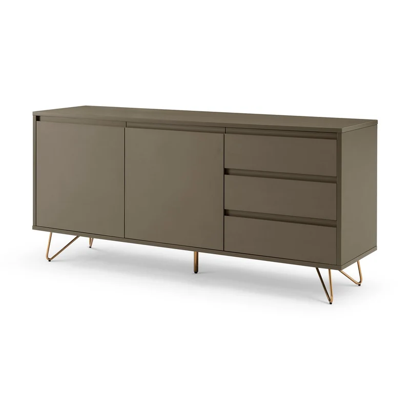 SalesFever Sideboard Livia – Taupe & Gold, 150 cm