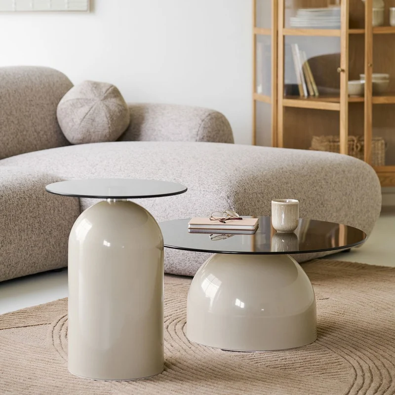 House Nordic Couchtisch Ravello – Beige/Grau, Ø 70 cm