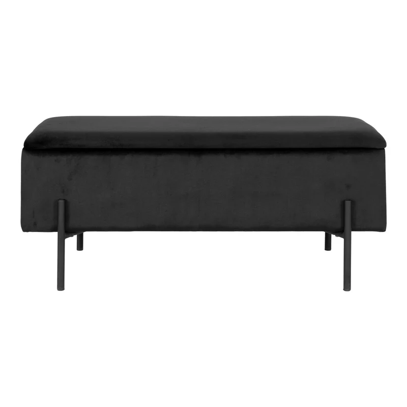 House Nordic Bank Watford – schwarzer Samt, 95 × 36,5 × 43 cm