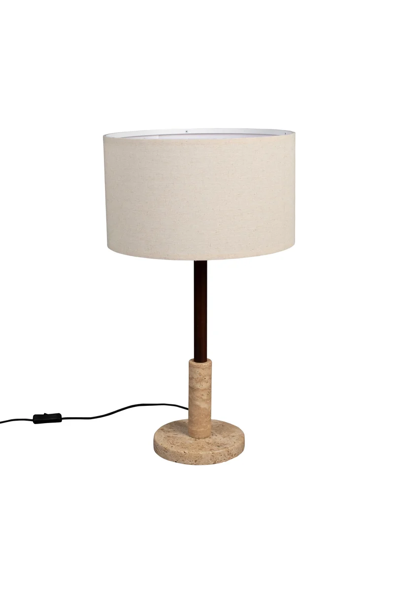 Dutchbone Tischleuchte Jackson – Beige, Travertin, 35 × 35 × 61 cm