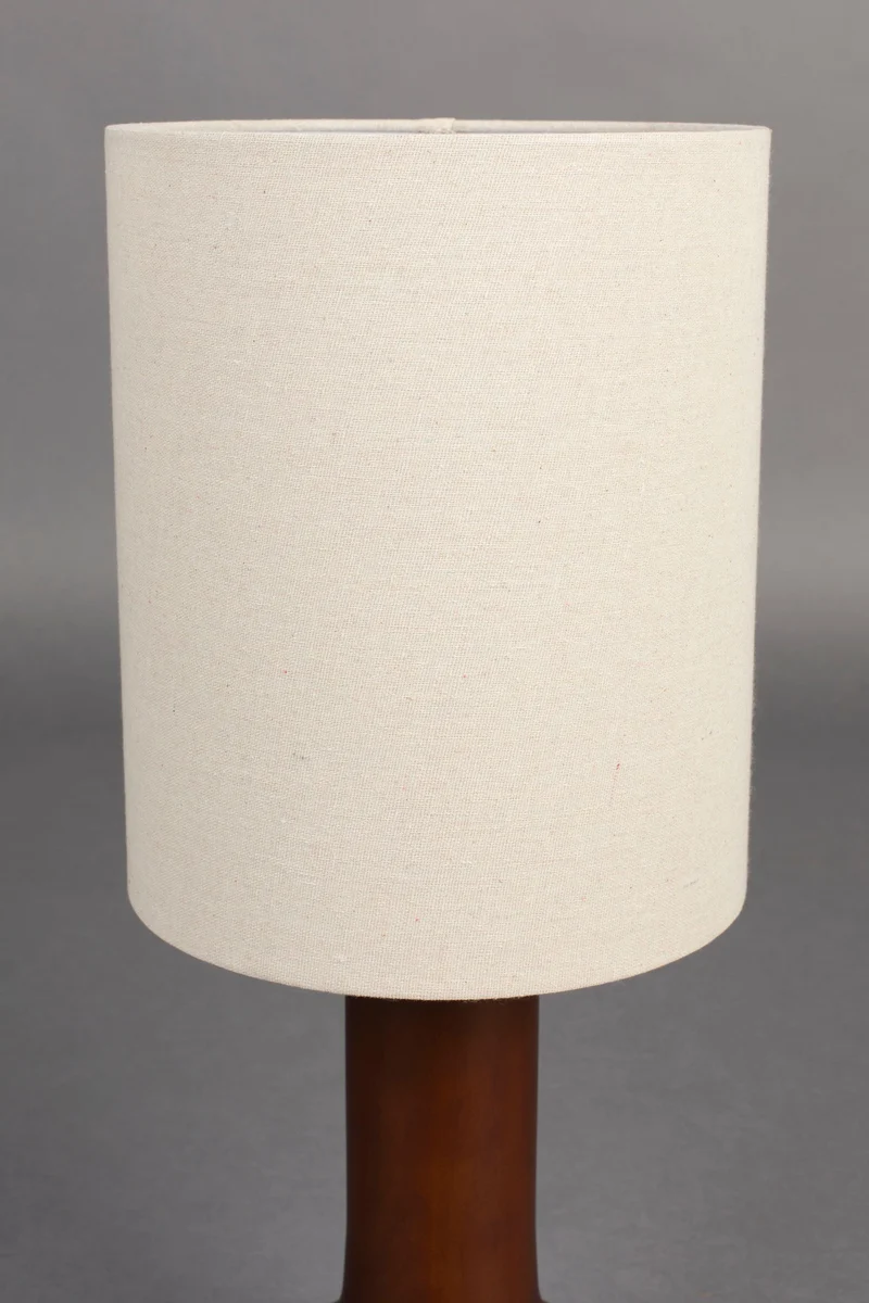 Dutchbone Tischleuchte Jones – Beige, Gummibaumholz, 25 × 25 × 60 cm