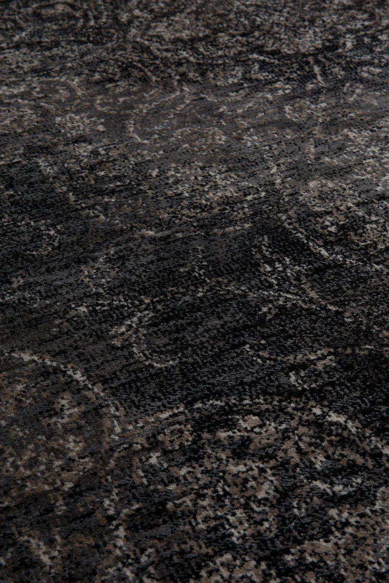 Dutchbone Teppich Rugged 200 × 300 cm Dark – Schwarz, Viskose