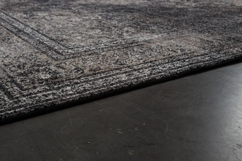 Dutchbone Teppich Rugged 200 × 300 cm Dark – Schwarz, Viskose