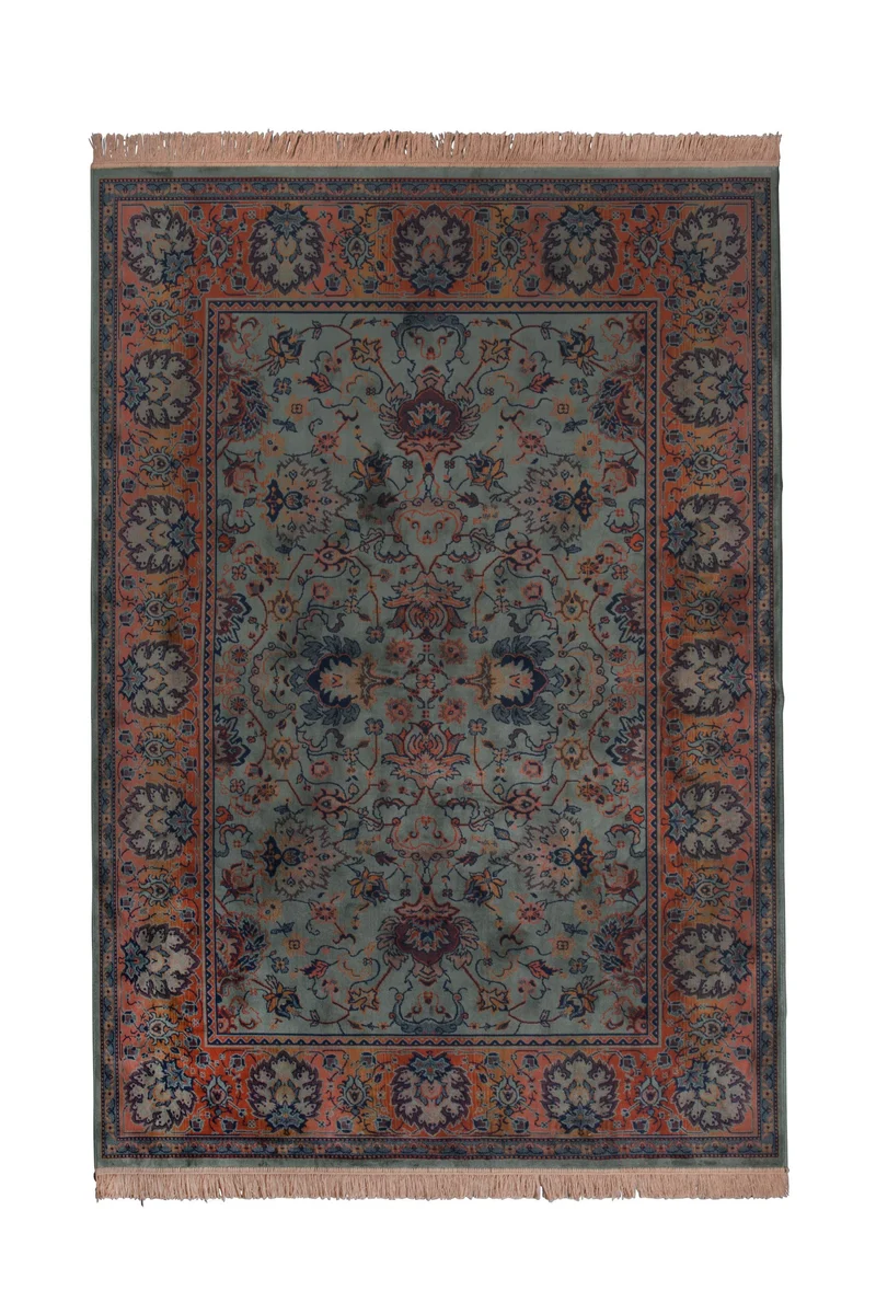 Dutchbone Teppich Bid 170 × 240 cm Old – Grün, Viskose