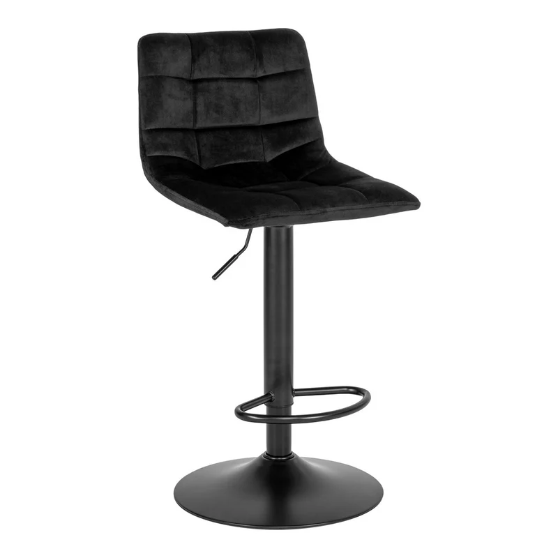 House Nordic Barstuhl Middelfart – Polyestersamt, Stahl, Schwarz, 43 × 43 × 108 cm, 2er-Set