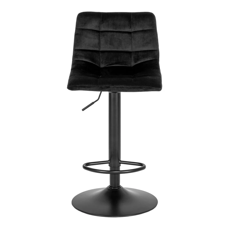 House Nordic Barstuhl Middelfart – Polyestersamt, Stahl, Schwarz, 43 × 43 × 108 cm, 2er-Set