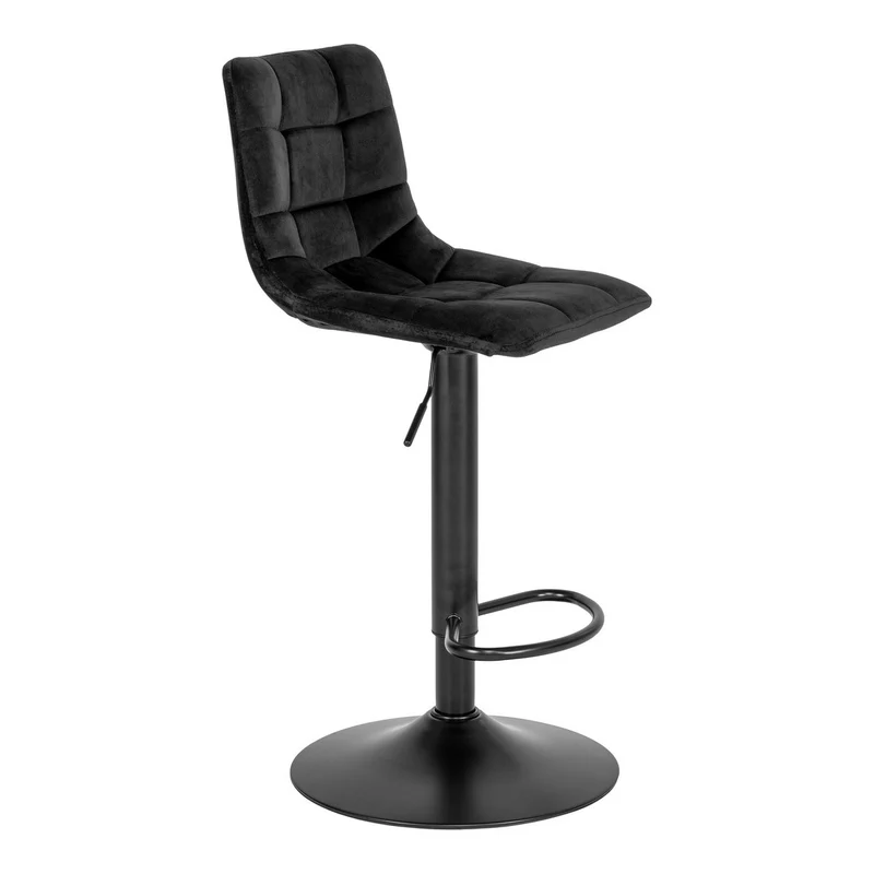 House Nordic Barstuhl Middelfart – Polyestersamt, Stahl, Schwarz, 43 × 43 × 108 cm, 2er-Set