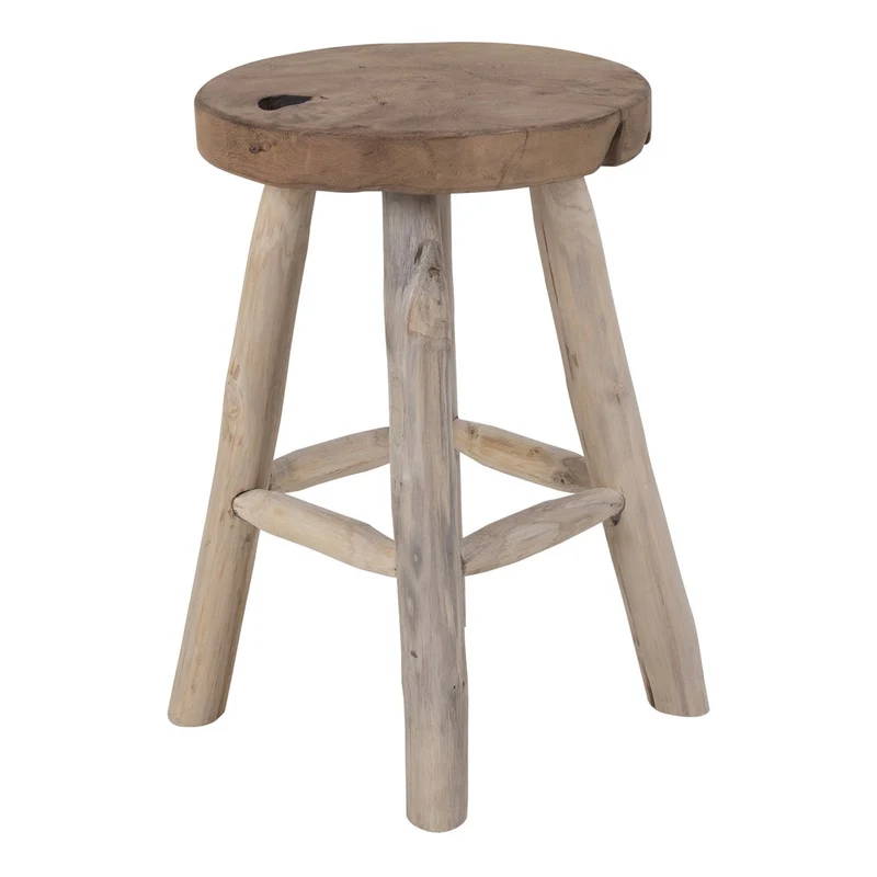 House Nordic Hocker Badia – Teak, Natur - Ø 30 × 45 cm