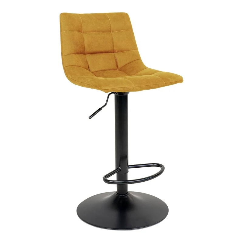 House Nordic Barstuhl Middelfart – Senfgelber Samt mit schwarzen Beinen, 43 × 43 × 108 cm, 2er-Set