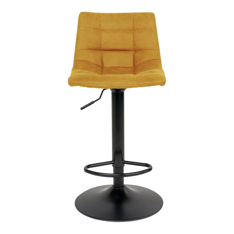 House Nordic Barstuhl Middelfart – Senfgelber Samt mit schwarzen Beinen, 43 × 43 × 108 cm, 2er-Set
