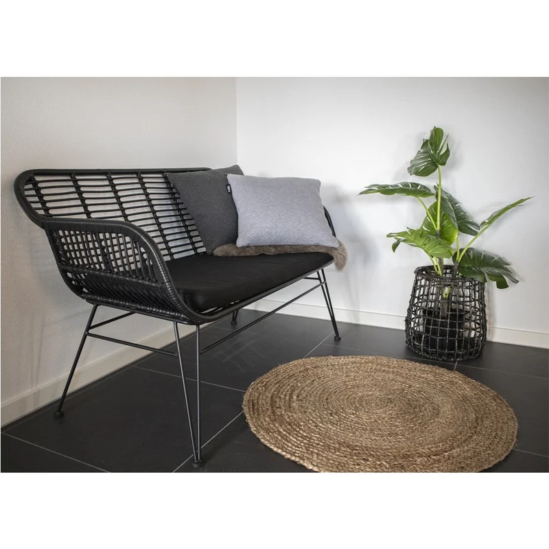 House Nordic Teppich Bombay – geflochtene Jute, natur, Ø 90 cm