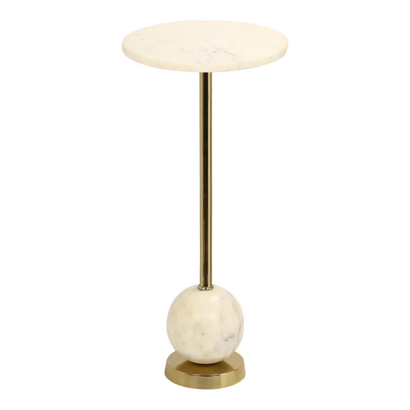 House Nordic Beistelltisch Salo – aus Messing und Marmor Ø 25 × 54 cm