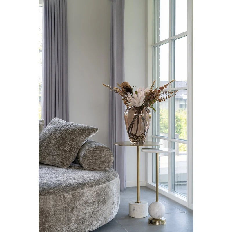 House Nordic Beistelltisch Salo – aus Messing und Marmor Ø 25 × 54 cm