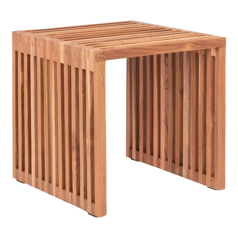 House Nordic Beistelltisch Pego – aus Teakholz, Natur, 40 × 40 × 40 cm