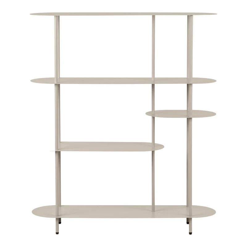 House Nordic Regal Rieti – sandfarbener Stahl, 118 × 31 × 139 cm
