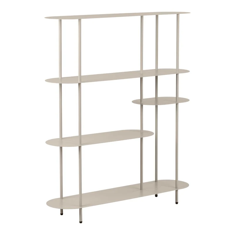 House Nordic Regal Rieti – sandfarbener Stahl, 118 × 31 × 139 cm