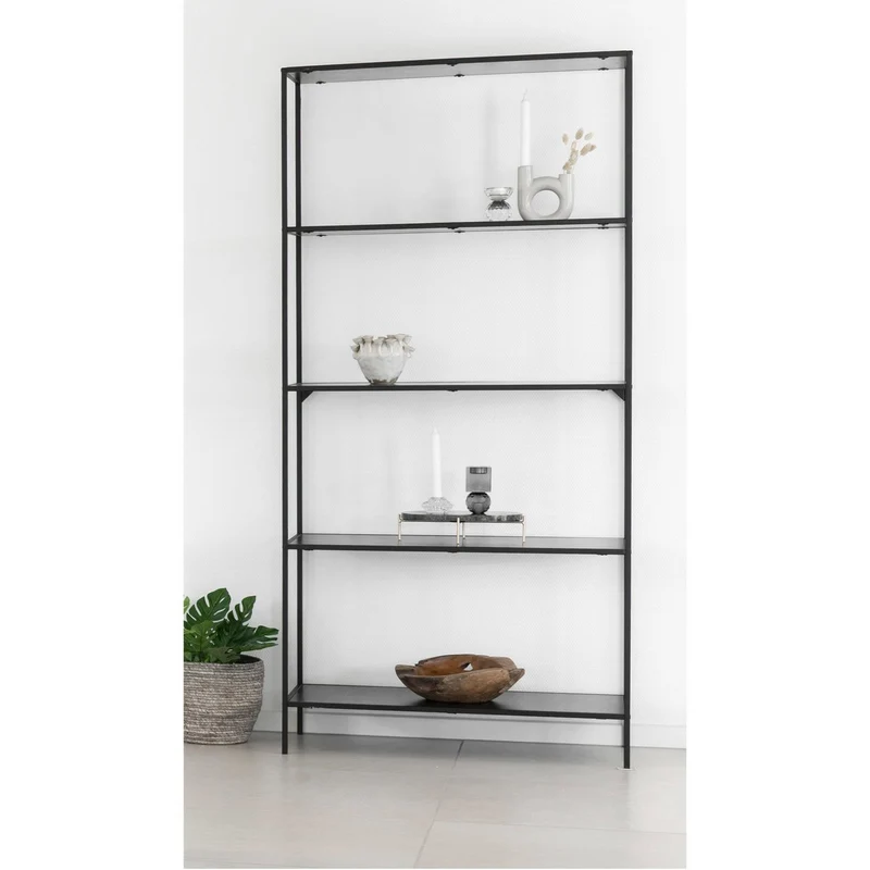 House Nordic Regal Vita – schwarzer Stahl, 80 × 36 × 170 cm