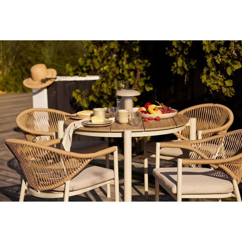 House Nordic Serviertablett aus Metall – Beige, Ø 30 × 4 cm